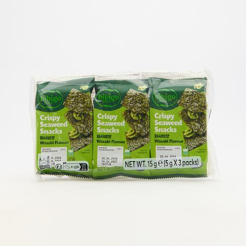 Bibigo Crispy Seaweed Snacks Wasabi 5gx3