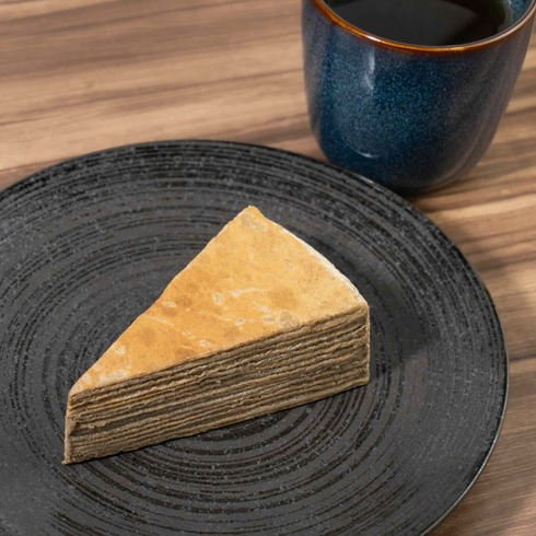 Premium Uji Hojicha (Roasted Green Tea) Mille Crepe by OKASHI to SWEETS