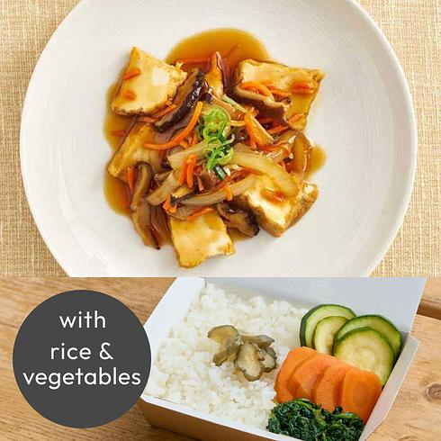 Tofu with Ankake Sauce (+Rice & Veg)