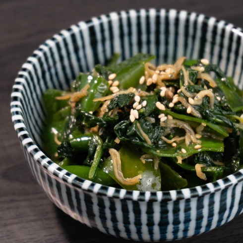Kyoto-Style Simmered Young Anchovies with Padrón Pepper & Spinach 80-90g