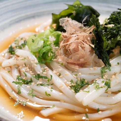 Chilled Udon in Refreshing Plum & Bonito Stock with Aosa Seaweed