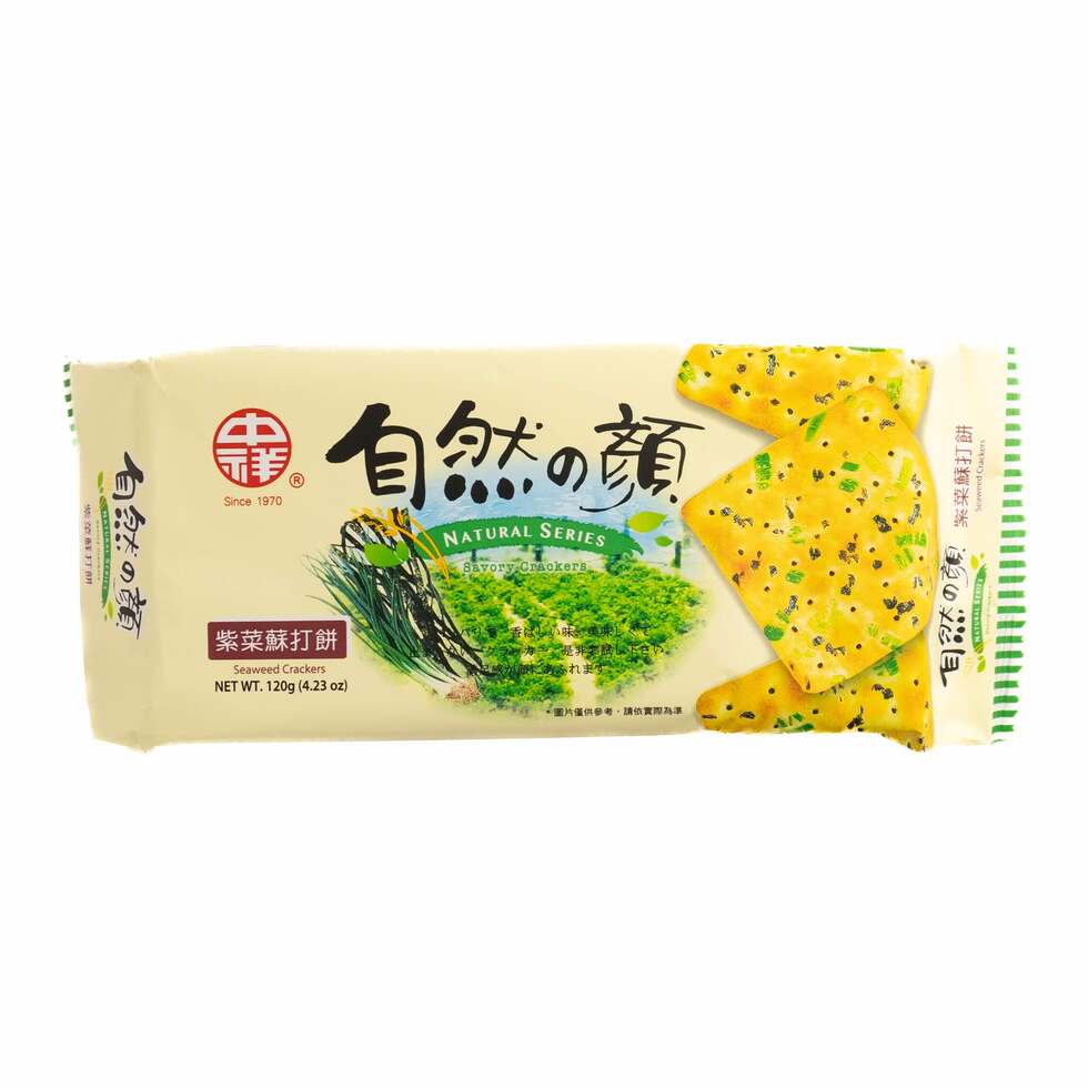 Chung Hsiang Seaweed Crackers / 中祥 自然の顏 紫菜蘇打餅 120g 