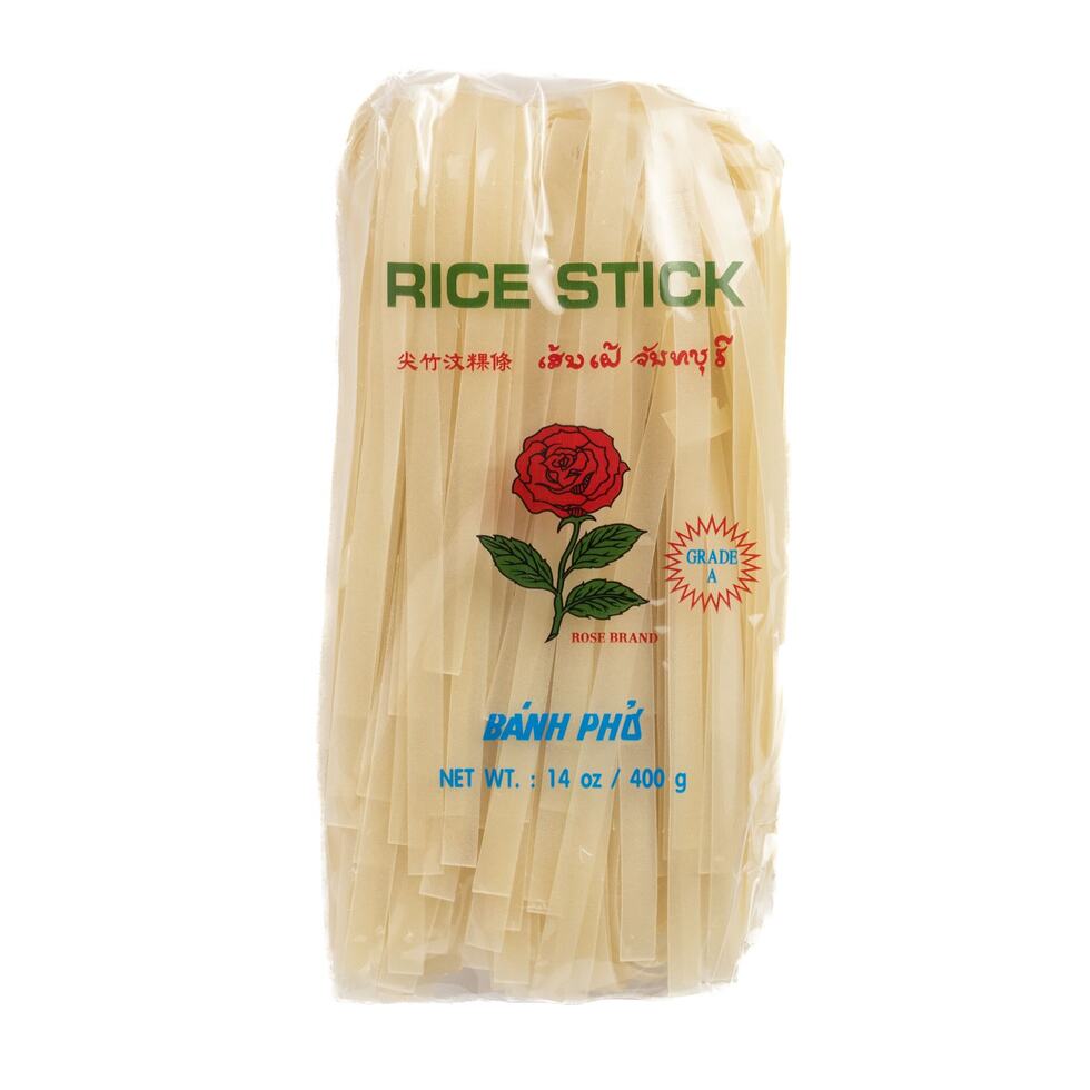 Rose Brand Rice Stick / 玫瑰牌 尖竹汶粿條 (10mm) 400g