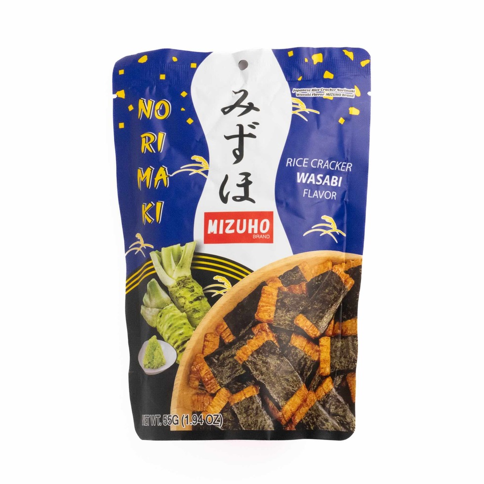 【賞味期限:2025年08月20日】みずほ 米菓 わさび海苔巻き 55g