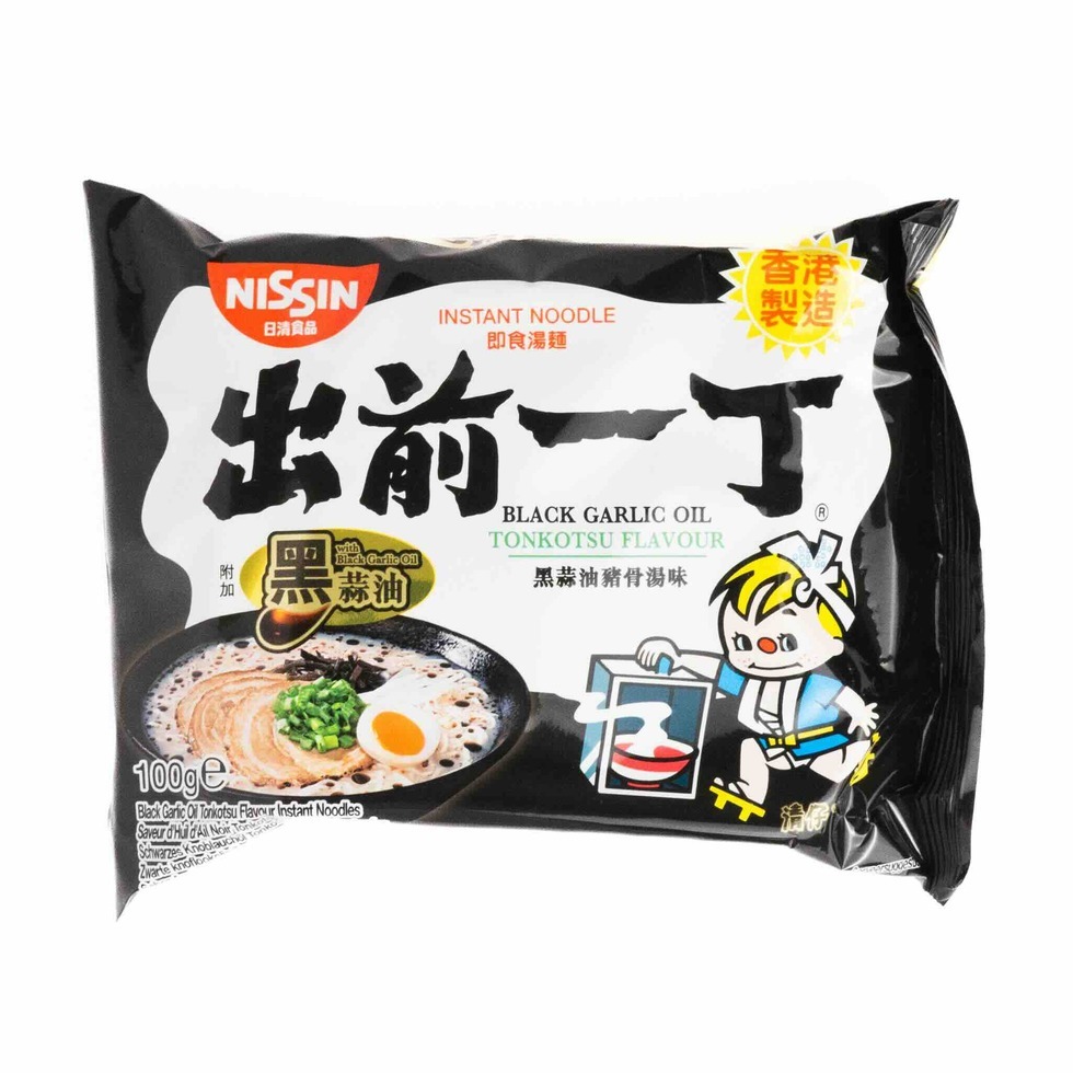 【Best Before:14/08/2025】Nissin Demae Ramen Noodle - Black Garlic Oil Tonkotsu / 【此日期前最佳:2025年08月14日】出前一丁-黑蒜油豬骨湯味 100g