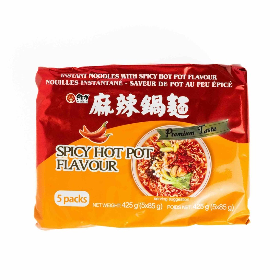 【Best Before:01/08/2025】Wei Lih Instant Noodle Spicy Hot Pot Flavour / 【此日期前最佳:2025年08月01日】維力 麻辣鍋麵 85g x 5