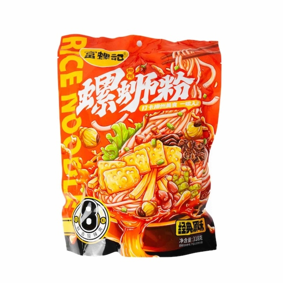【Best Before:22/08/2025】Fu Luo Ji Instant Snail Vermicelli (Original) 318g / 【此日期前最佳:2025年08月22日】富螺記牌柳州螺螄粉經典原味 318g