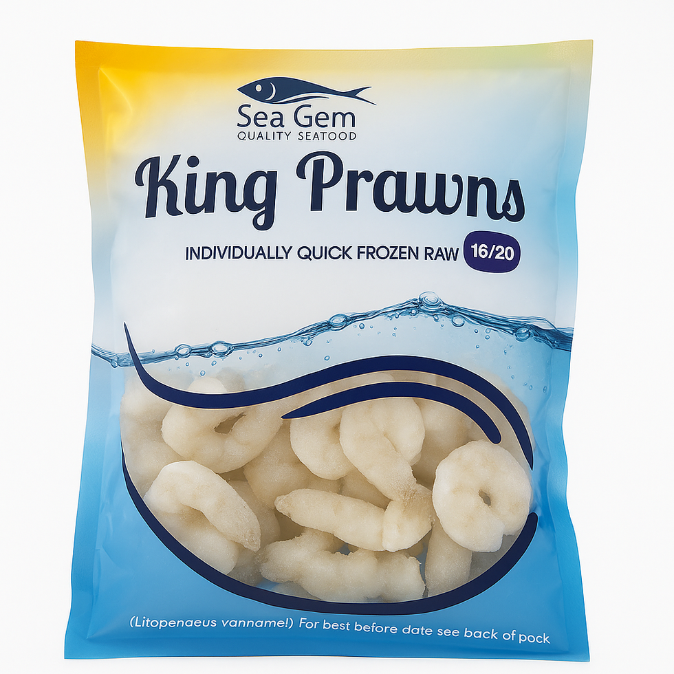 Sea Gem King Prawns 16/20 (Raw, Peeled & Deveined) 1Kg (Net 700g)