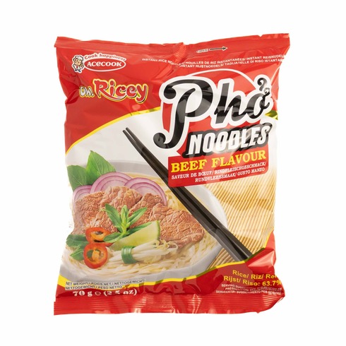 Acecook Oh! Ricey Instant Pho Rice Noodles (Beef Flavour) 70g