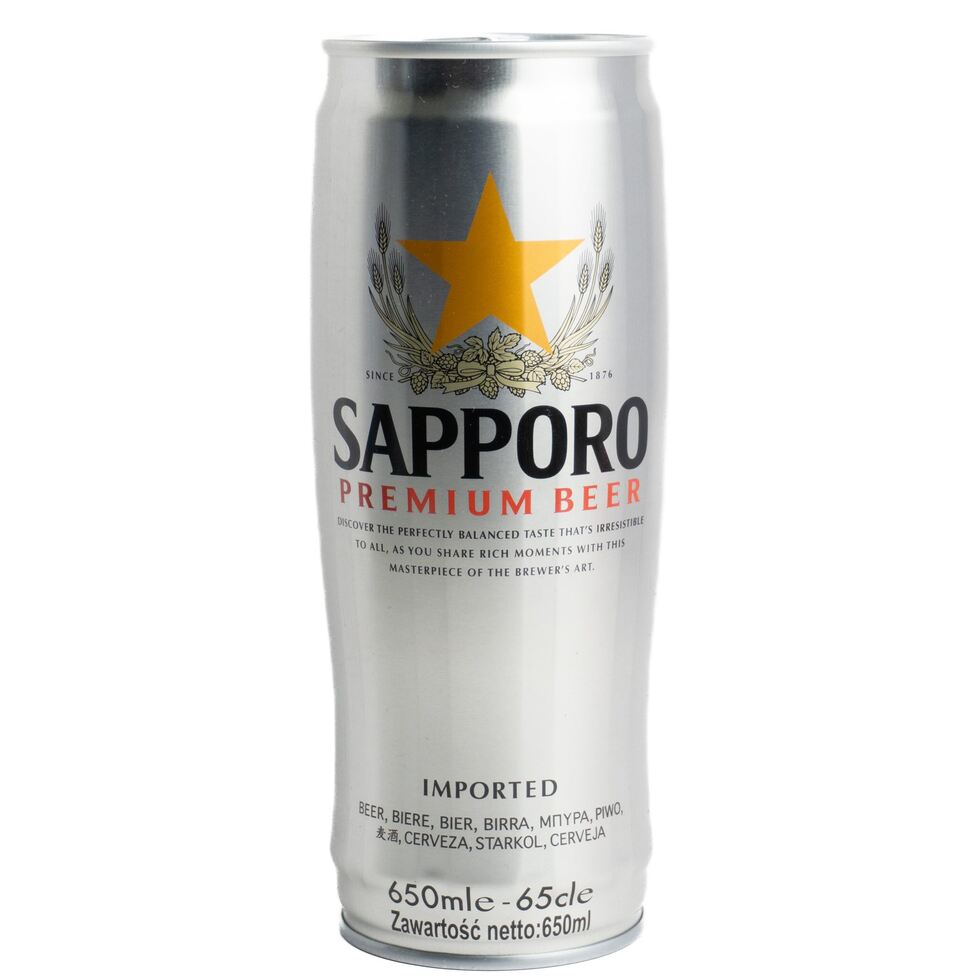 Sapporo Premium Beer (Silver Can) 5% 650ml