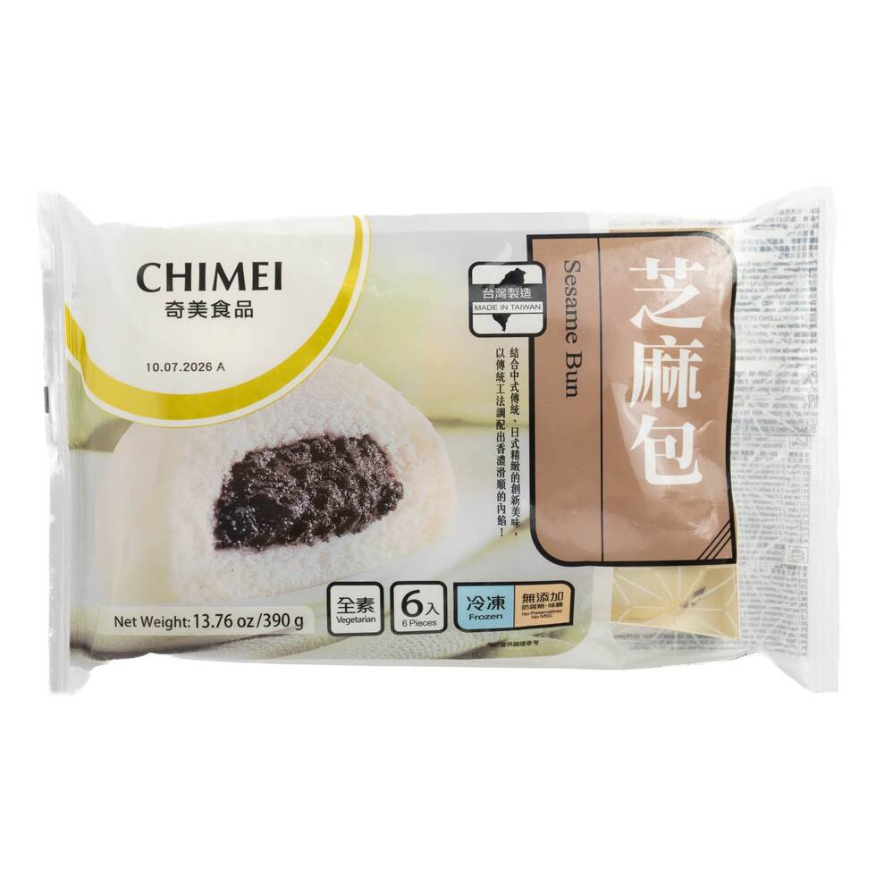 CHIMEI Sesame Bun / 奇美 芝麻包 390g (6Pcs) 