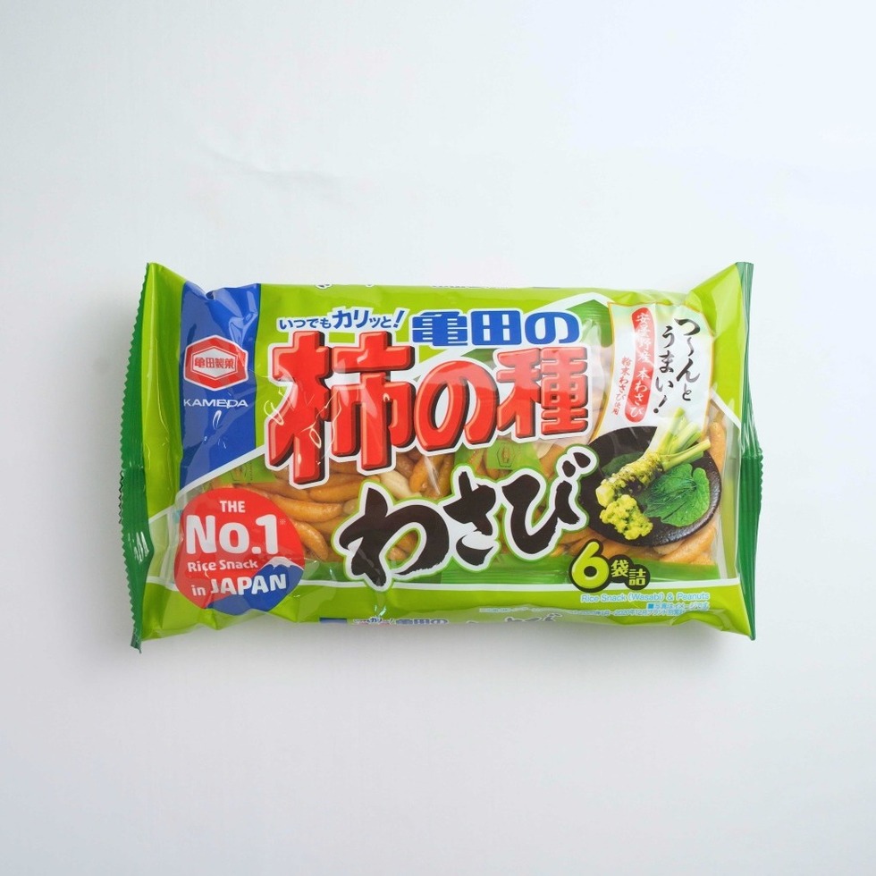 【賞味期限:2025年9月13日】亀田 柿の種 わさび味 173g 6袋