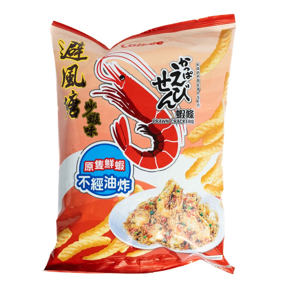 Calbee Typhoon Shelter Style Fried Prawn Flavour Prawn Crackers 90g