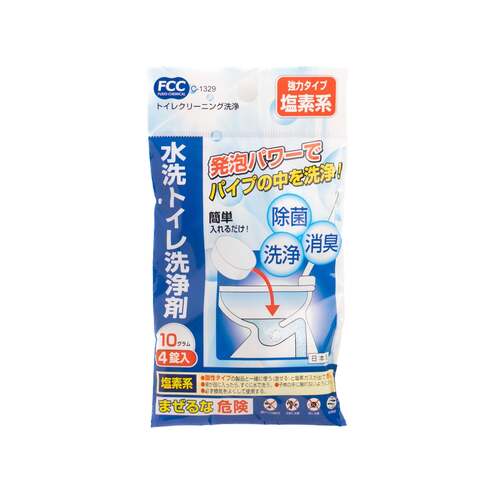水洗トイレ用洗浄剤 強力タイプ 塩素系（4錠、日本製）