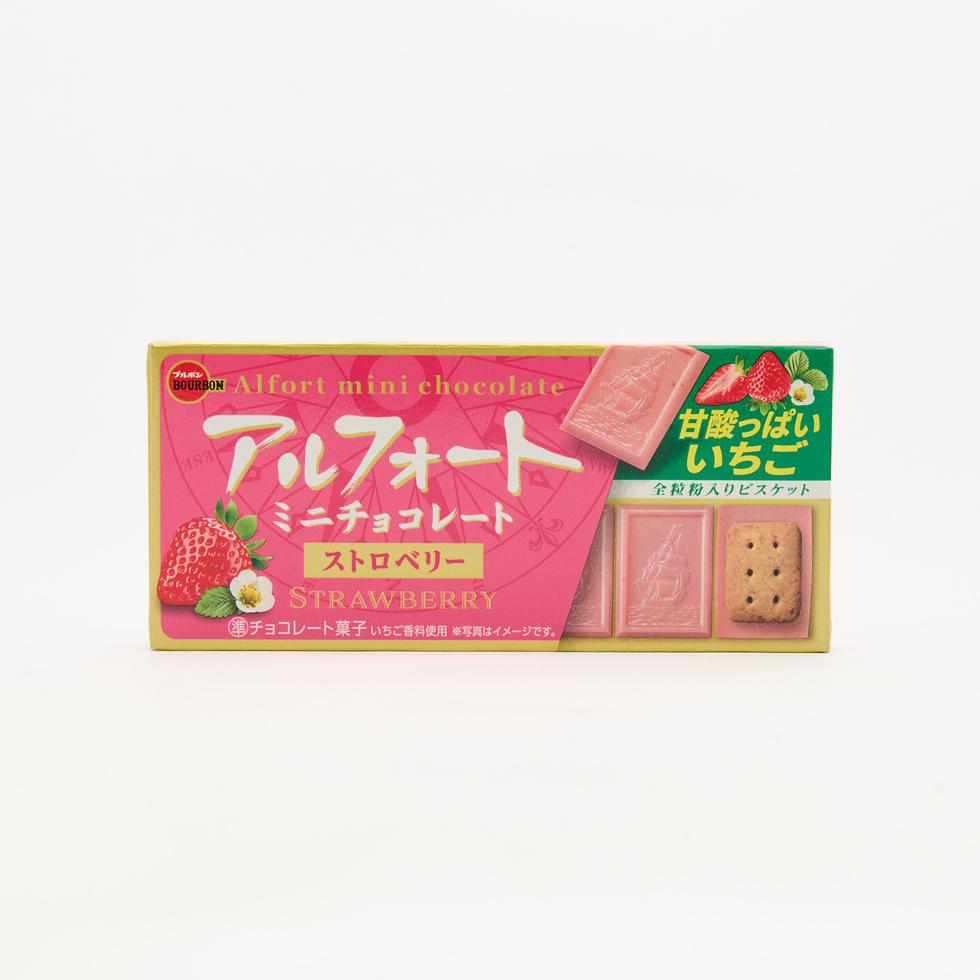 Bourbon 帆船 迷你草莓巧克力餅乾 12個