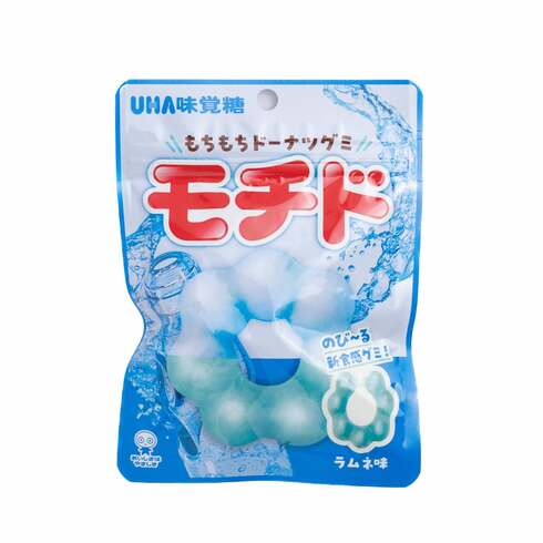 UHA Mikakuto Mochido Chewy Doughnut-Shaped Gummy Ramune Soda Flavour 40g