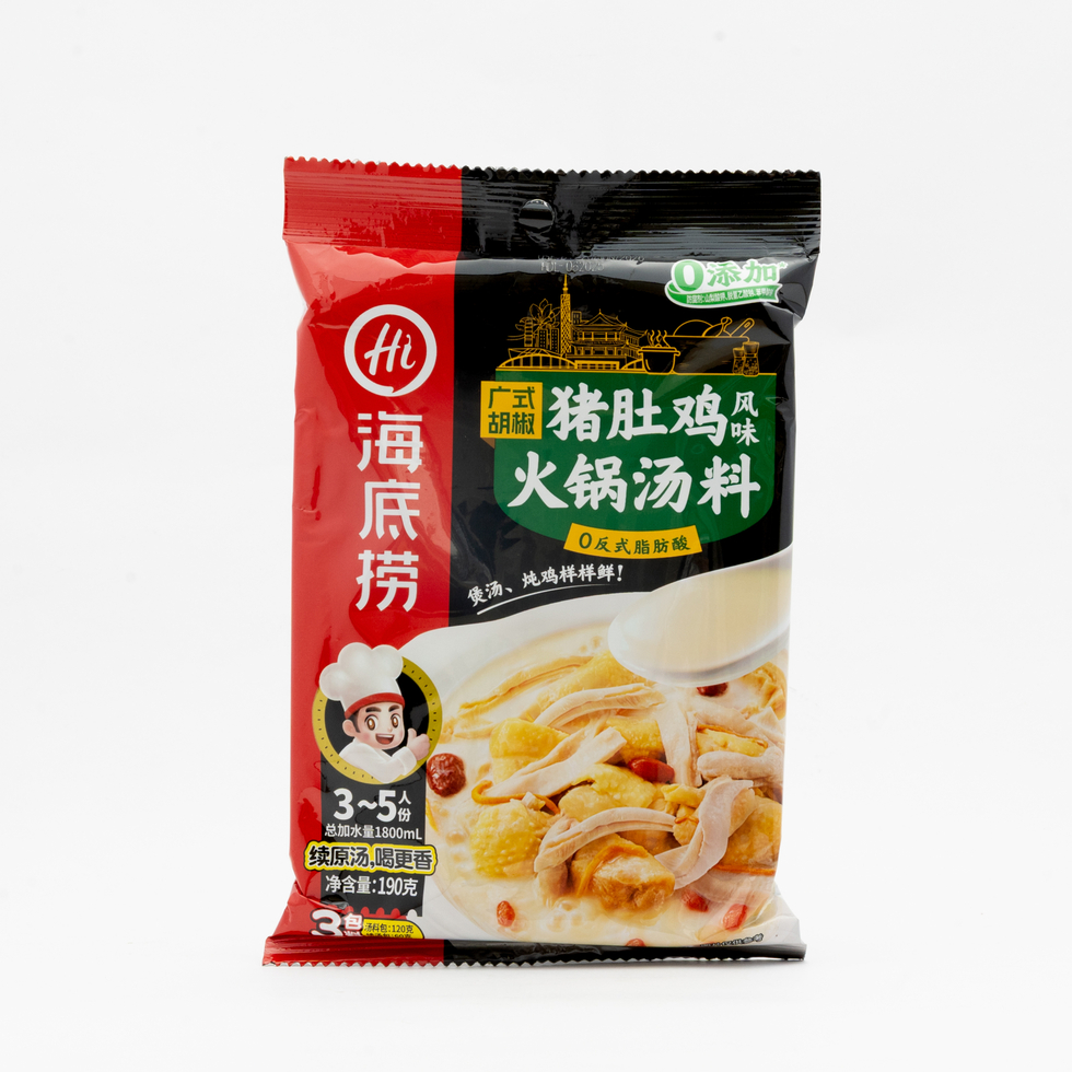 Haidilao Canton-style Pork Tripe & Chicken Flavour Hot Pot Soup Base 190g