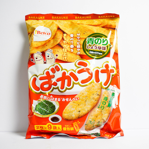 栗山米菓 ばかうけ 青のりしょうゆ味 2枚x9袋入り