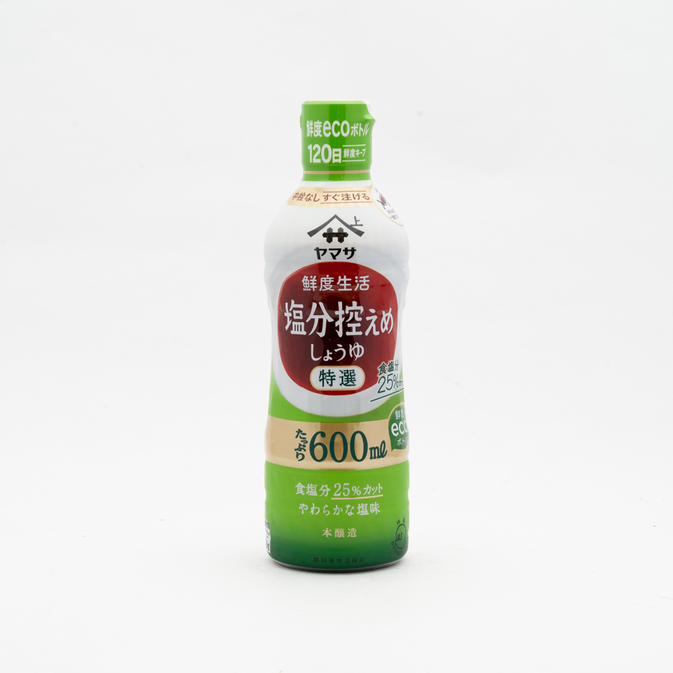 【Best Before:31/01/2026】YAMASA Sendo Seikatsu Genen Shoyu (Less Salt Soy Sauce) 600ml