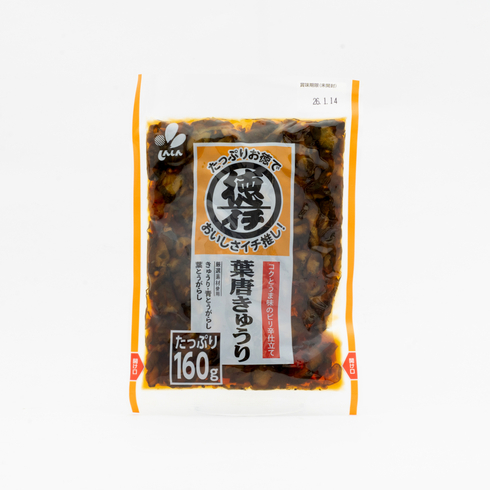 【Best Before:22/01/2026】Shinshin Tokuichi Leaf-Chilli Cucumber Pickles 160g