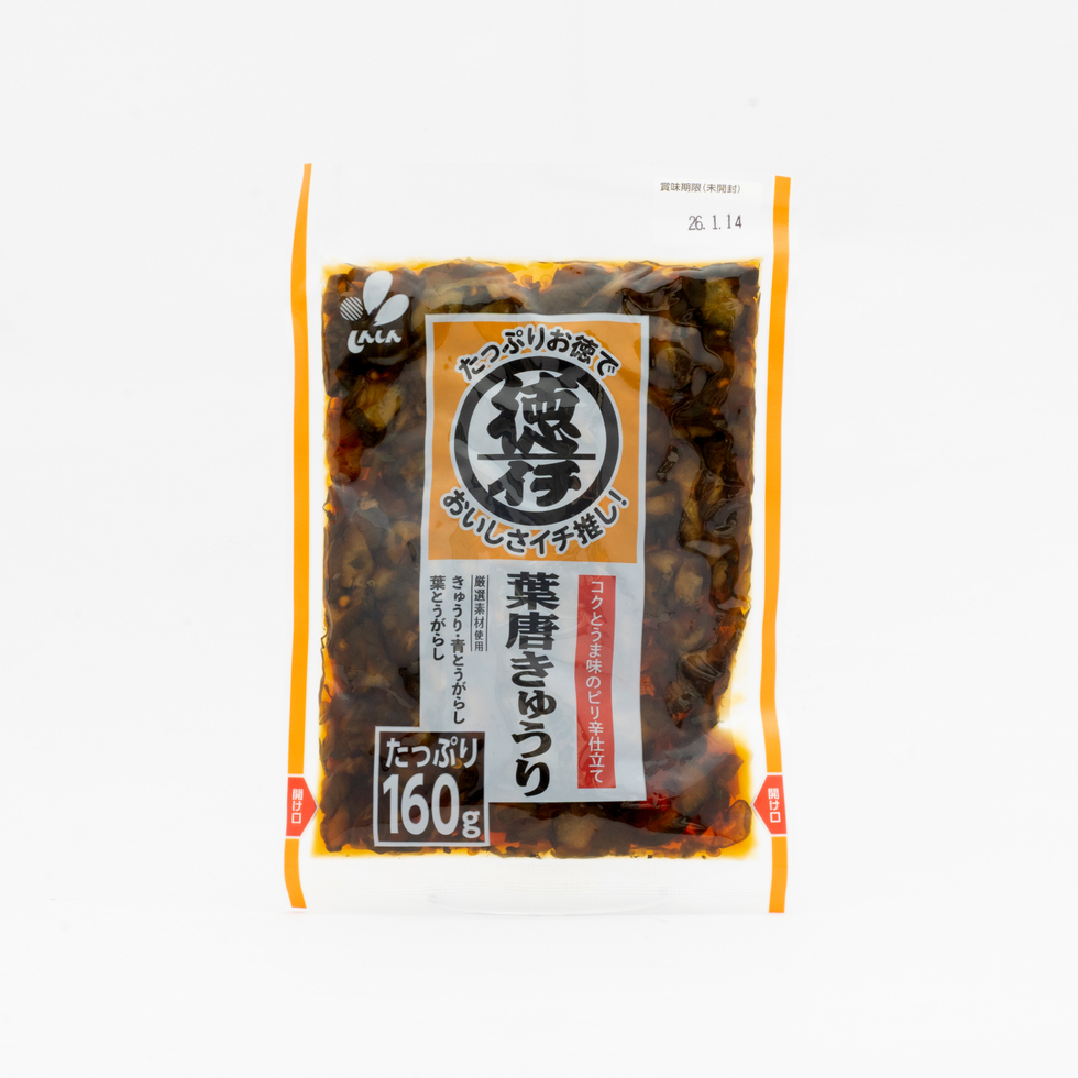 【Best Before:22/01/2026】Shinshin Tokuichi Leaf-Chilli Cucumber Pickles 160g