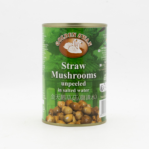 Golden Swan Straw Mushrooms (Unpeeled) in Salted Water 425g (Drained Weight 200g)