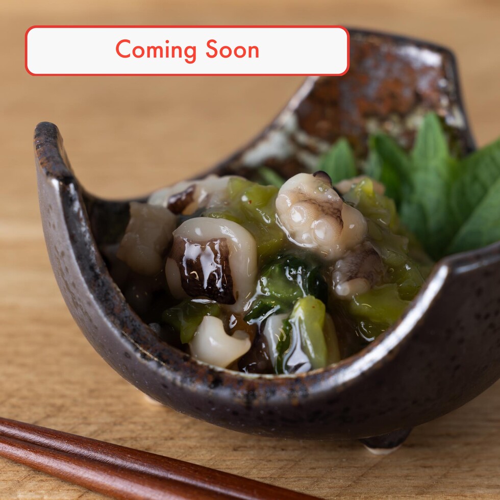 (Coming soon) Takowasa (raw octopus marinated with dashi and wasabi) 50g
