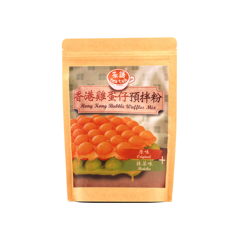 TeaTalk Hong Kong-Style Bubble Waffle / Waffle Premix (Original + Matcha Flavour 140g, 1 pack each) 