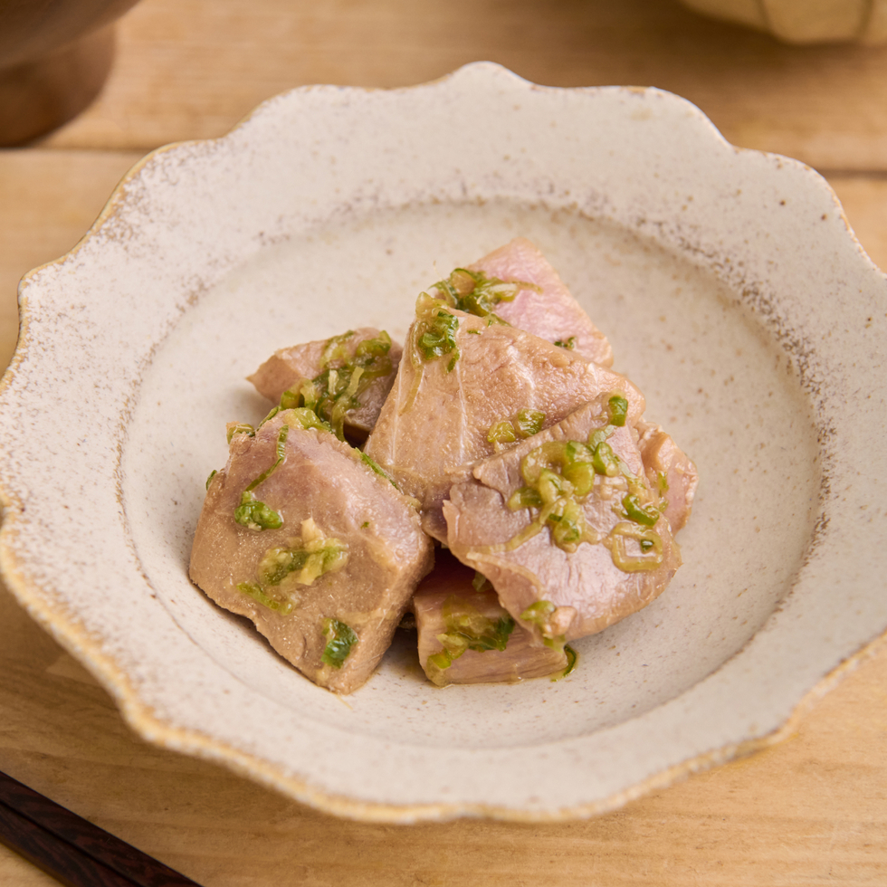 Bluefin Tuna Chunks Marinated in Mustard Ponzu by Nobu Sakaguchi (15 years at a Michelin starred)