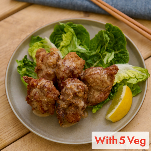 Chicken Karaage with Sesame Sauce (+5 veg)