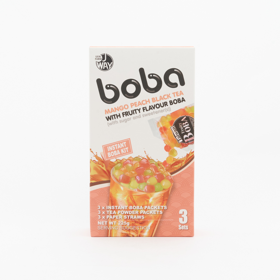 【Best Before:02/05/2026】J Way Mango Peach Black Tea Boba Kit 3 Sets