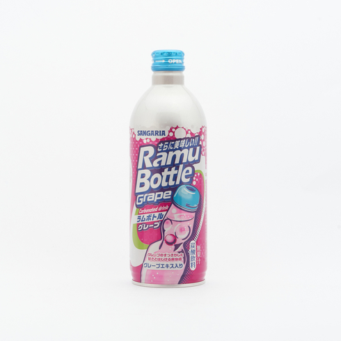 Sangaria Ramu Bottle Ramune Soda Grape Flavour 500ml