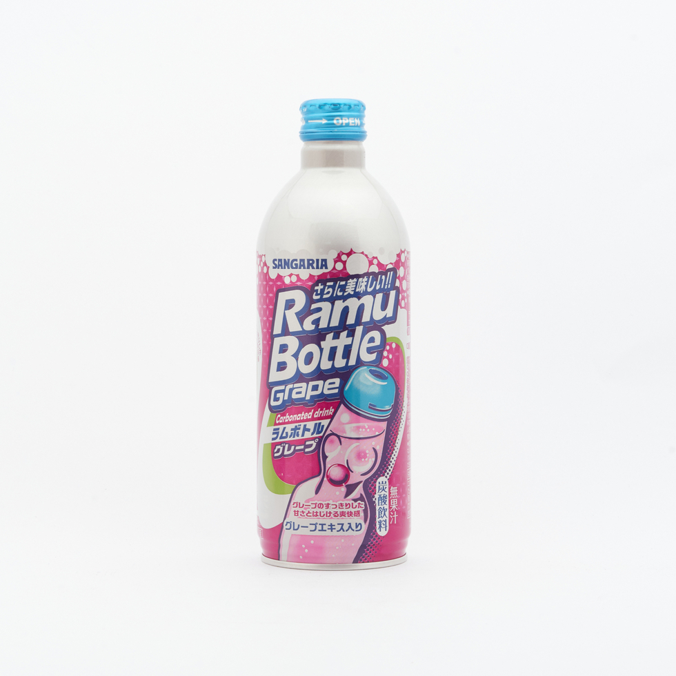 Sangaria Ramu Bottle Ramune Soda Grape Flavour 500ml