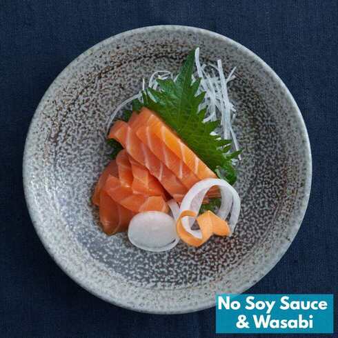 Sashimi de saumon 80-90g par Nobu Sakaguchi (15 ans dans un restaurant étoilé au Michelin)