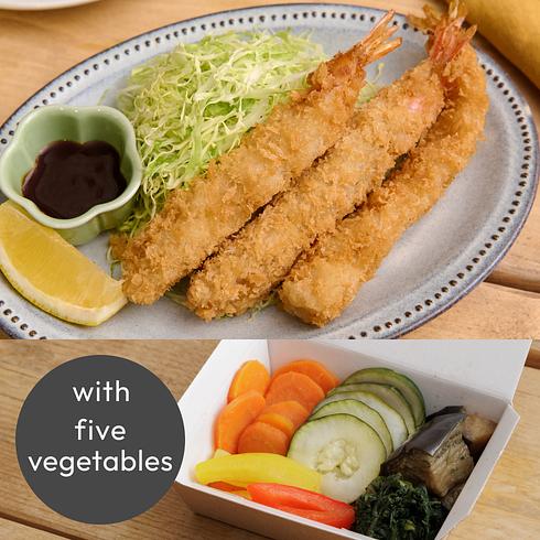Fried Prawn 3pcs (+5 veg)