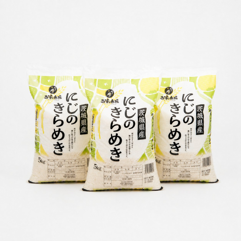  WASO厳選直輸入 - 茨城県産 にじのきらめき 5kg (5kg x 3)