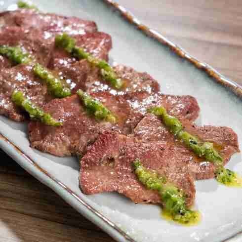 Grilled Ox Tongue with Salt Lemon Sauce