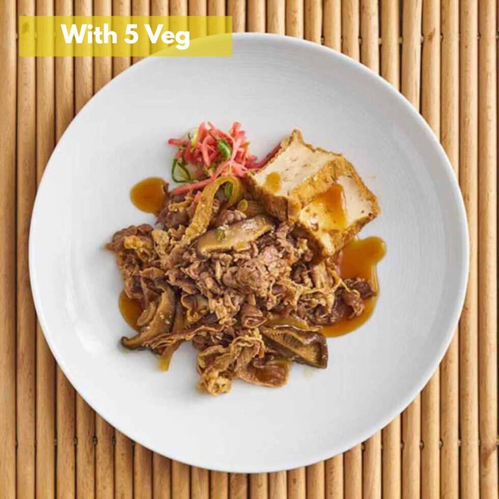 Beef Sukiyaki with Tofu (+5 veg)