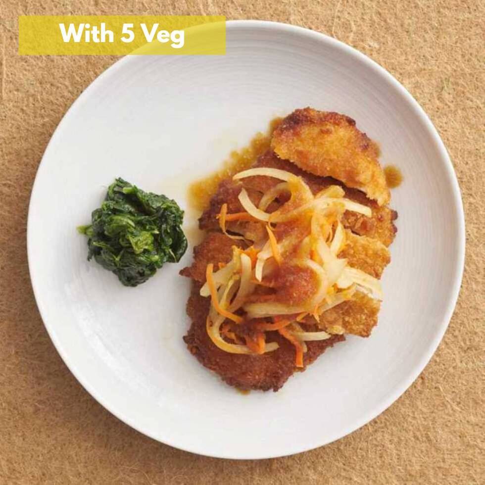 Chicken Katsu with Oroshi Sweet Soy Sauce (+5 veg)