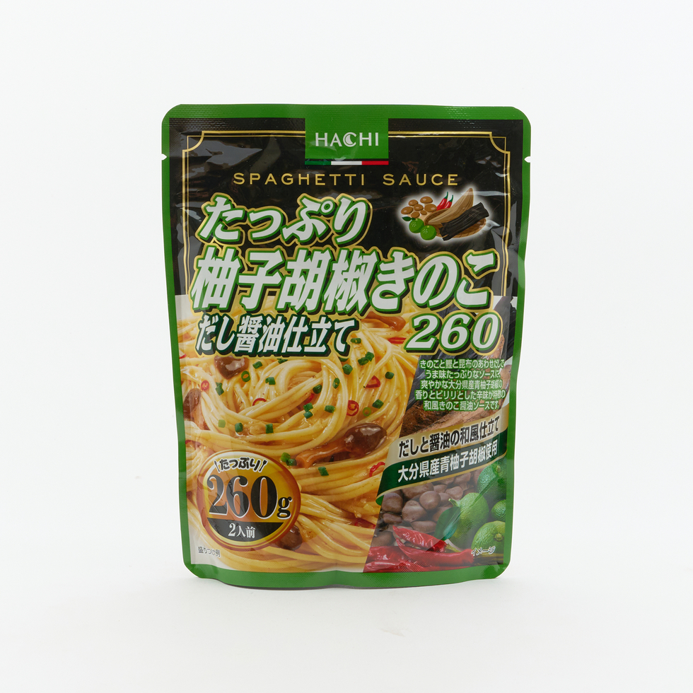 ハチ スパゲッティソース たっぷりゆず胡椒きのこ だし醤油仕立て 260g