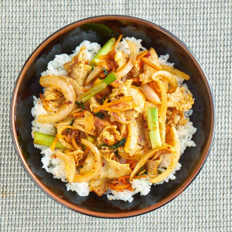 To be restocked Mid of October Pork Kimchi Bowl (+5 veg)