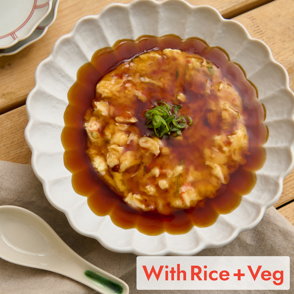 天津蟹肉玉子 甜酸醬汁 300克（附白飯・蔬菜・醃菜）