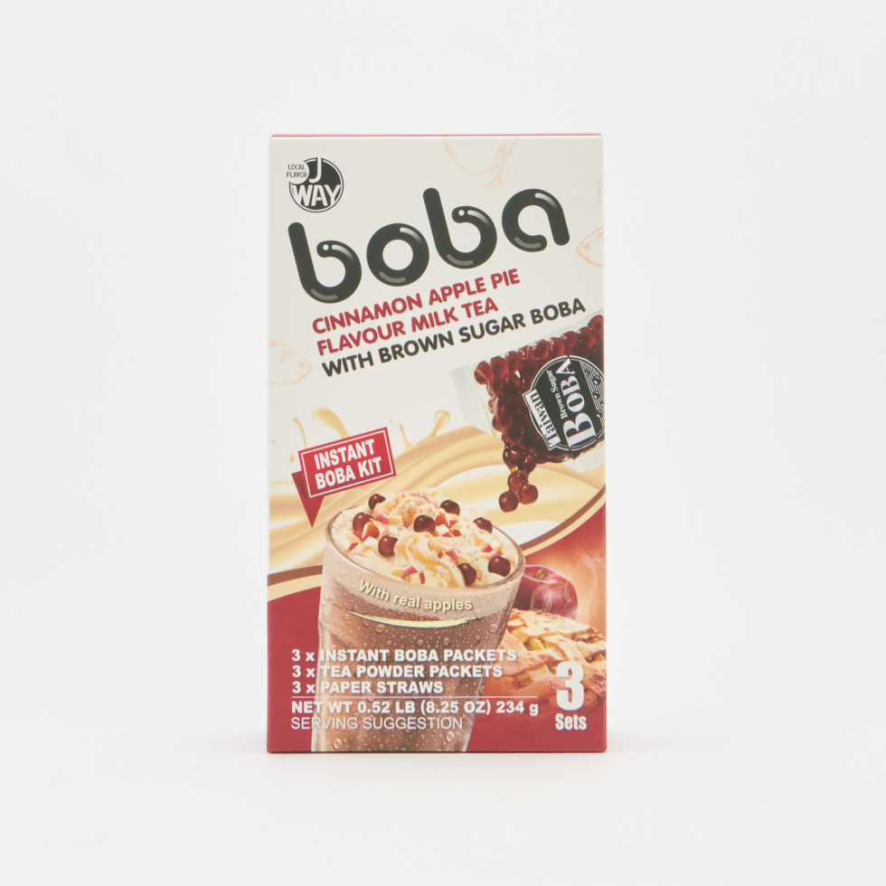 【Best Before:18/06/2026】J Way Brown Sugar Boba Cinnamon Apple Pie Milk Tea Kit 3 Sets