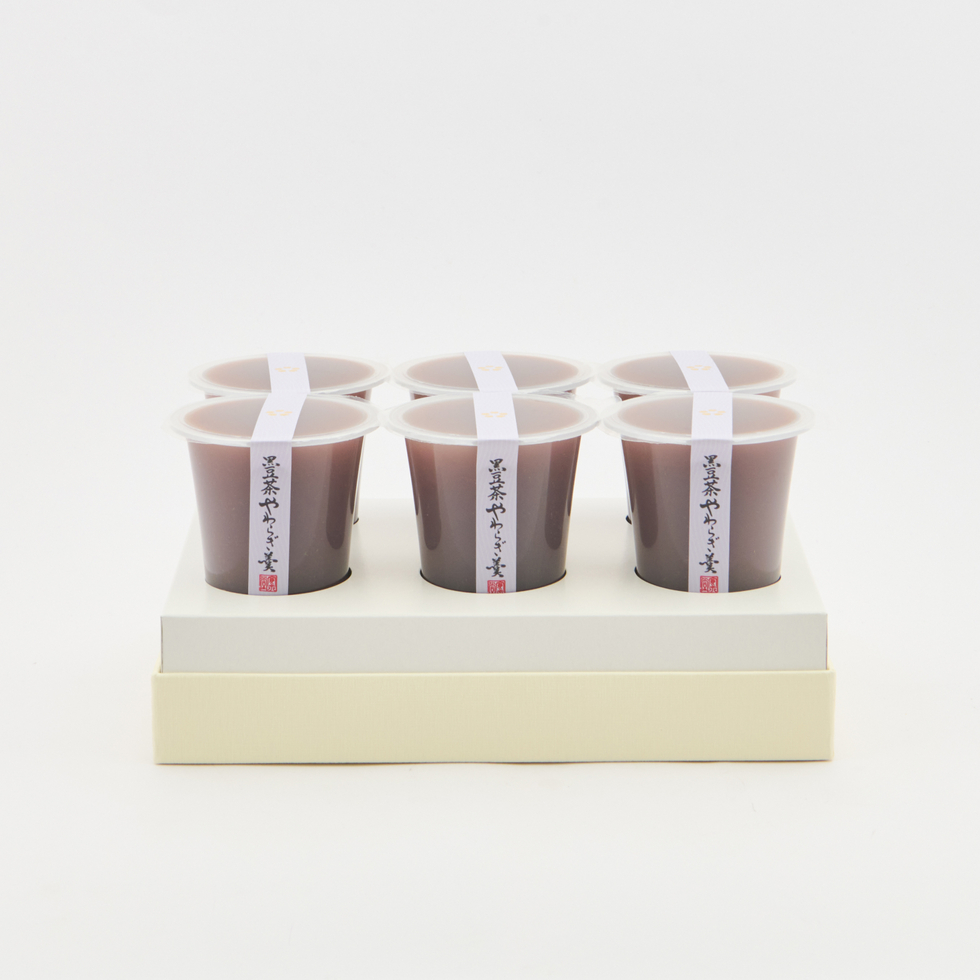 Kaneido Kuromame-cha Yawaragi Kan 6-piece Set (Black Soybean Tea Soft Jelly)