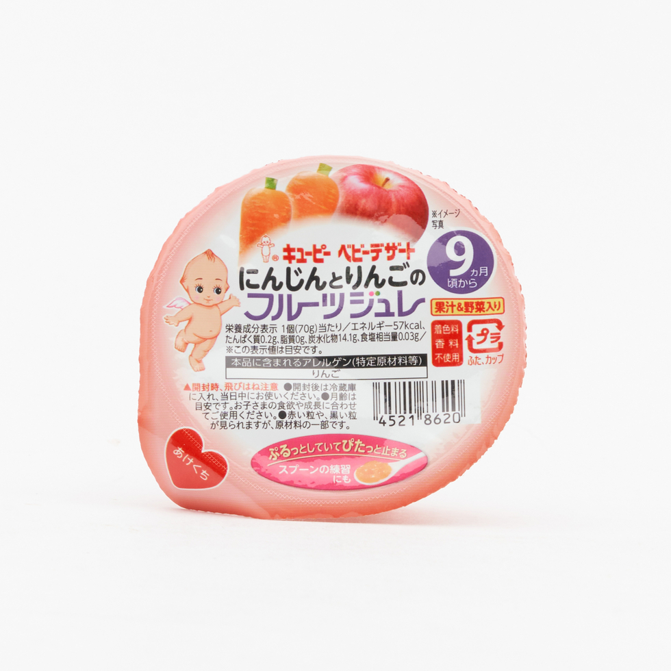 Kewpie 丘比 嬰幼兒甜點 紅蘿蔔與蘋果果凍 70克（適合9個月以上嬰兒）