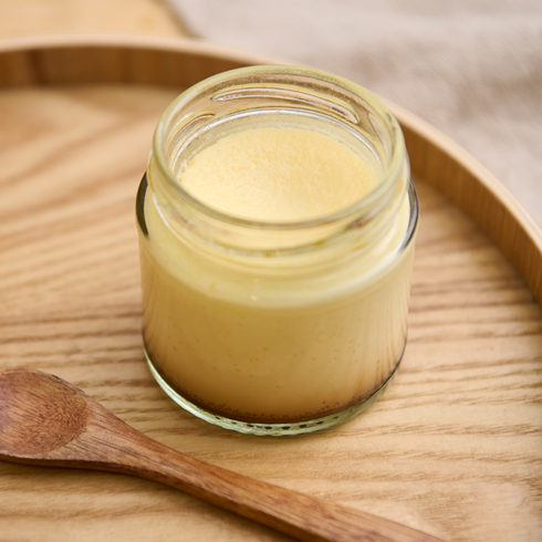 Homemade Smooth Custard Pudding Made with Generous Cream