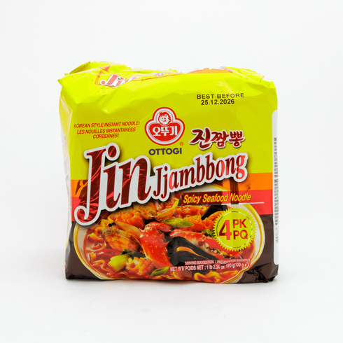 Ottogi Jin Jjambbong Spicy Seafood Ramen 130g x 4