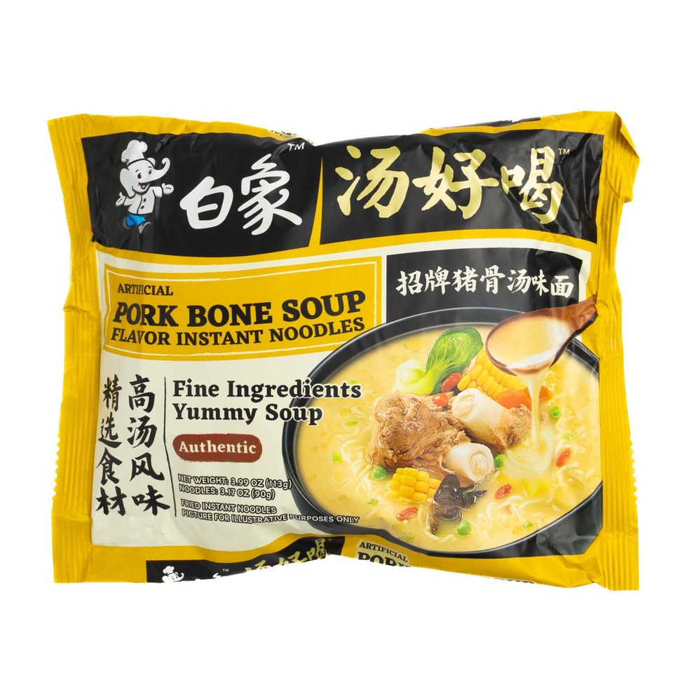【此日期前最佳:2026年05月23日】 白象 湯好喝 招牌豬骨湯味 即食麵 110g