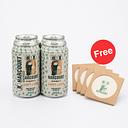 [1st Anniversary Limited Edition] Harcourt English Hoppy Lager 440ml 4.5% (4 Cans) FREE Set of 4 Limited Edition Ceramic Coasters