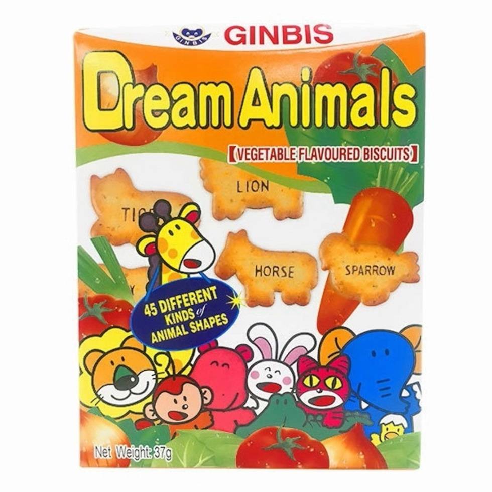 Ginbis Dream Animals Vegetable Flavoured Biscuits 37g